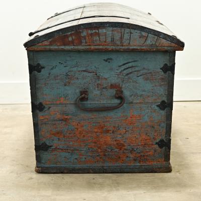 Swedish 19th Century Painted Pine Marriage Trunk