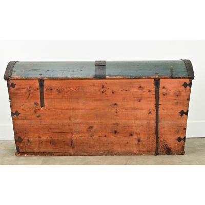 Swedish 19th Century Painted Pine Marriage Trunk