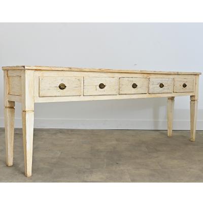 Swedish 19th Century Painted Server with Five Drawers