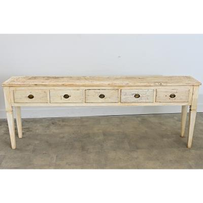 Swedish 19th Century Painted Server with Five Drawers