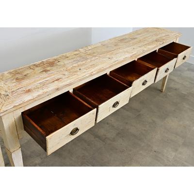 Swedish 19th Century Painted Server with Five Drawers