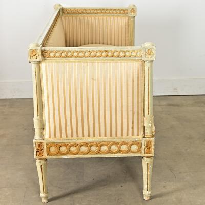 Swedish 19th Century Painted and Parcel Gilt Settee