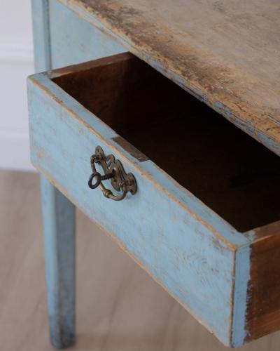 Swedish 19th Century Pale Blue Painted Pine Farmhouse Table circa 1830 1850