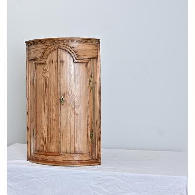Swedish 19th Century Pine Wall Mounted Corner Cabinet
