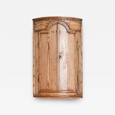 Swedish 19th Century Pine Wall Mounted Corner Cabinet