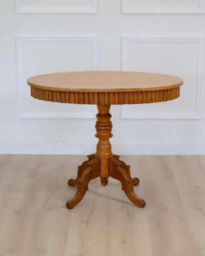 Swedish 19th Century Solid Birch Oval Occasional Table