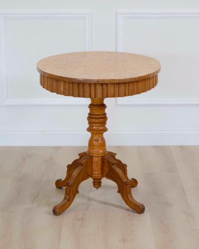 Swedish 19th Century Solid Birch Oval Occasional Table