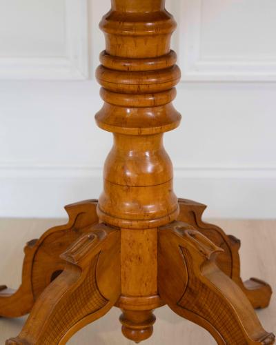 Swedish 19th Century Solid Birch Oval Occasional Table