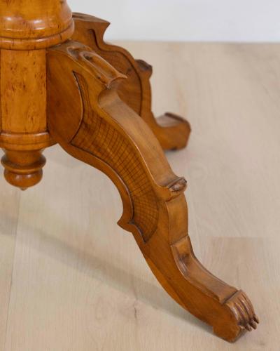 Swedish 19th Century Solid Birch Oval Occasional Table