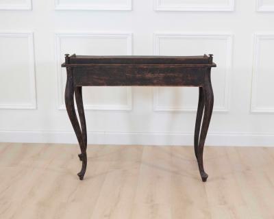 Swedish 20th Century Black Rococo Style Writing Desk