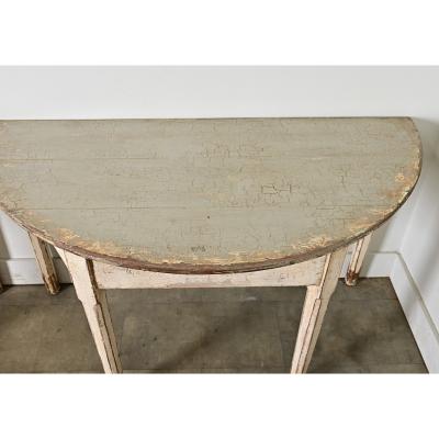 Swedish 20th Century Pair of Demilune Consoles