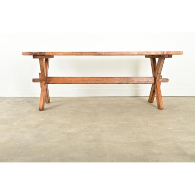 Swedish 20th Century Pine Trestle Table
