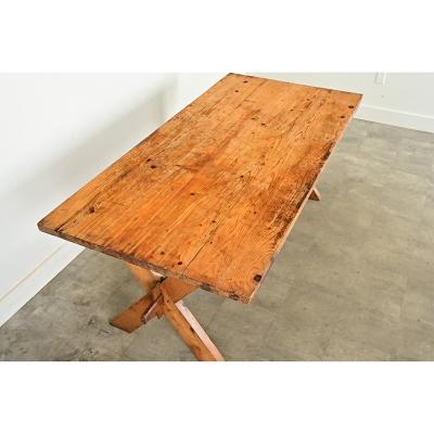 Swedish 20th Century Pine Trestle Table