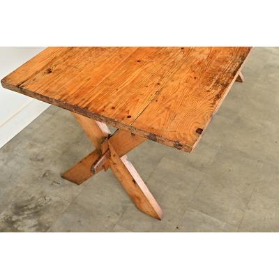 Swedish 20th Century Pine Trestle Table