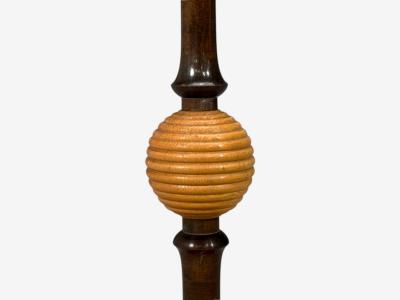 Swedish Art Deco Adjustable Floor Lamp Birch Brass Fabric Sweden 1930s