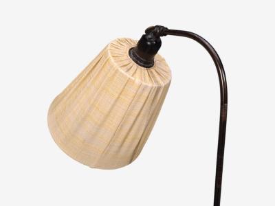 Swedish Art Deco Adjustable Floor Lamp Birch Metal Sweden 1930s