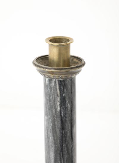 Swedish Art Deco Brass Marble Candlesticks