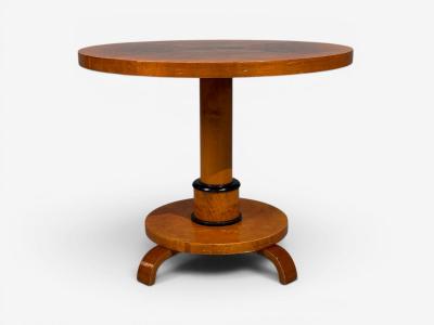 Swedish Art Deco End Table Birch Ebonized Wood Sweden 1930s
