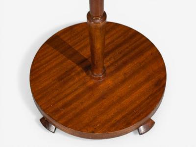 Swedish Art Deco Floor Lamp Wood Metal Silk Sweden 1930s