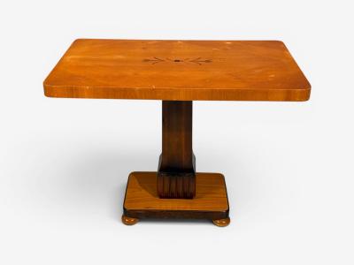 Swedish Art Deco Inlaid Side Table Stained Wood Sweden 1930s