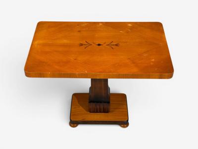 Swedish Art Deco Inlaid Side Table Stained Wood Sweden 1930s