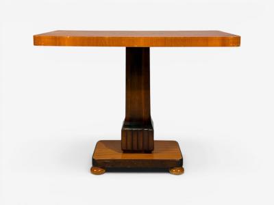Swedish Art Deco Inlaid Side Table Stained Wood Sweden 1930s