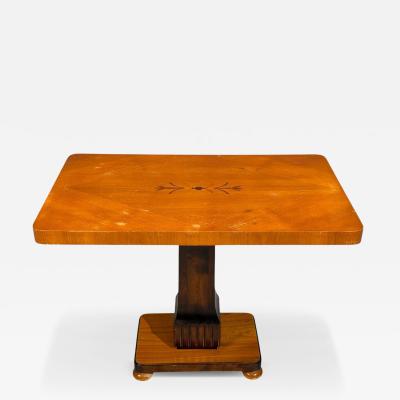 Swedish Art Deco Inlaid Side Table Stained Wood Sweden 1930s