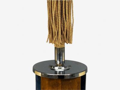 Swedish Art Deco Pendant Light Burl Cord Glass Chrome Sweden 1930s