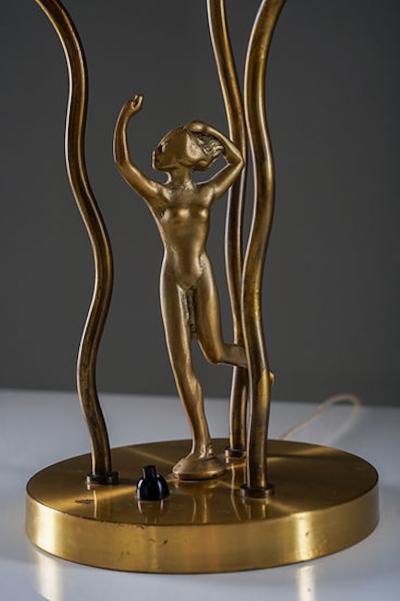 Swedish Art Deco Table Lamp in Brass