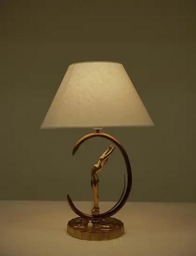Swedish Art Deco Table Lamp in Brass
