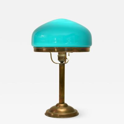 Swedish Art Nouveau Copper and blown glass Table Lamp 1925