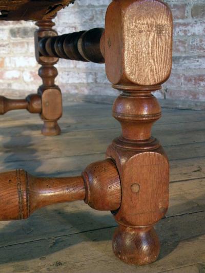 Swedish Baroque 17th Century Leather Covered Wing Back Armchair