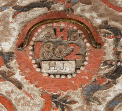 Swedish Baroque Carved and Painted Box