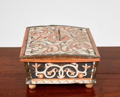 Swedish Baroque Carved and Painted Box