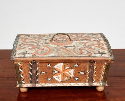 Swedish Baroque Carved and Painted Box