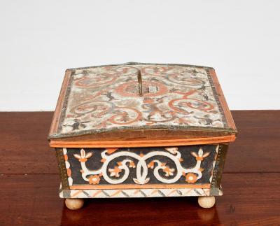 Swedish Baroque Carved and Painted Box