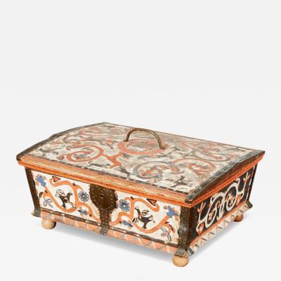 Swedish Baroque Carved and Painted Box