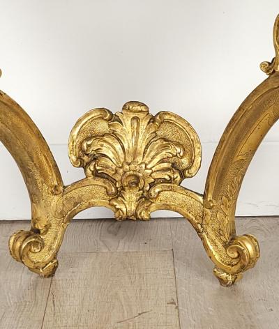 Swedish Baroque Giltwood Console with Grey Marble Top circa 1780