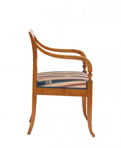 Swedish Biedermeier Birch Arm Chair