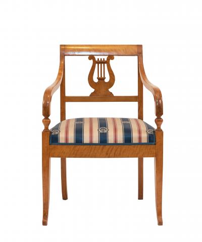 Swedish Biedermeier Birch Arm Chair