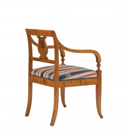 Swedish Biedermeier Birch Arm Chair