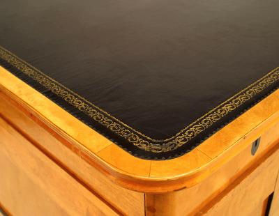 Swedish Biedermeier Birch Kneehole Desk