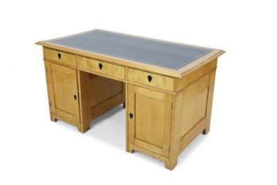 Swedish Biedermeier Style Birch Kneehole Desk