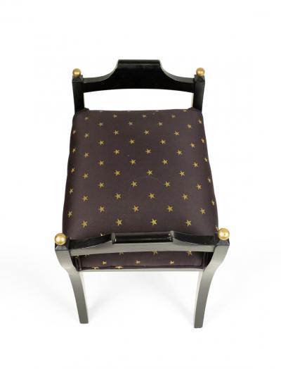 Swedish Biedermeier Style Black and Gold Star Bench