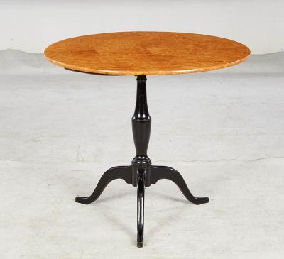 Swedish Birch Burl Top Tripod Table
