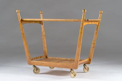 Swedish Birch and Glass Serving Trolley