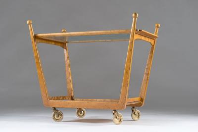 Swedish Birch and Glass Serving Trolley