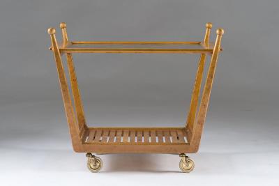 Swedish Birch and Glass Serving Trolley