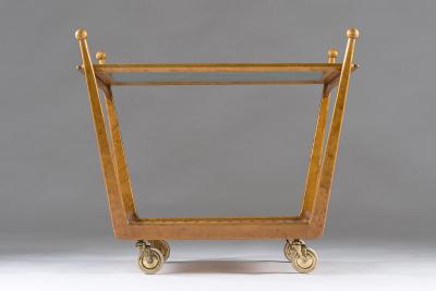 Swedish Birch and Glass Serving Trolley