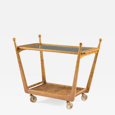 Swedish Birch and Glass Serving Trolley